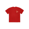 Red Imagine Dragons T shirt featuring a small geometric logo on the left chest Classic crew neck design with short sleeves
